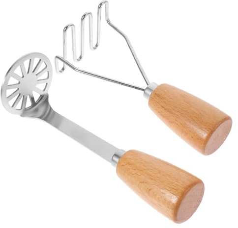 UKCOCO 2pezzi Schiacciapatate Manuale in Acciaio Utensile per Schiacciare e Verdure Facile da con Curvi Manico Ergonomico Adatto per Uso e Ristorante
