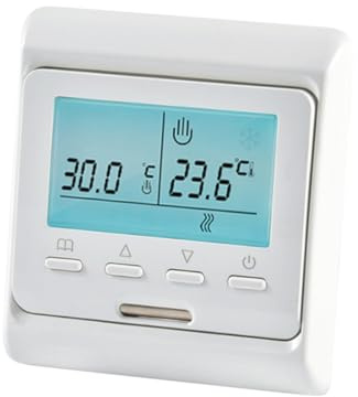 NUOBESTY Programmierbarer Digitaler Thermostat Hohe Zuverlässigkeit V706h-16a Abspc Material mit LCD Display für Elektrische Fußbodenheizung für Gewerbliche und Leichte Industriegebäude