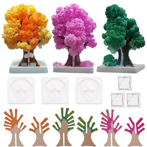 WEBEEDY 3 Setzt Kristallzucht Set Wissenschaftliche Experimente Zum Wachsen von 3 Kristallbäumen Züchte Deine Eigenen Kristalle Bildungs Und Bastelset Wissenschaftsset DIY Projektmaterialien