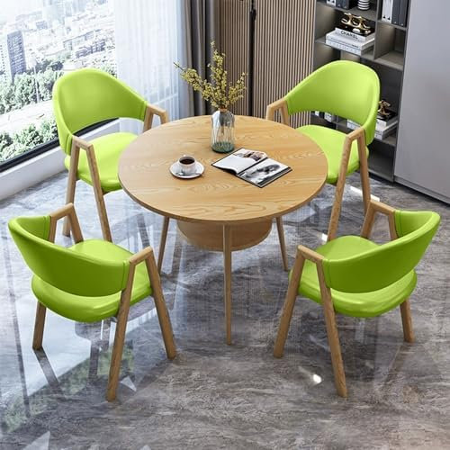 Rundes Konferenztisch-Set für 4 Personen – moderner kleiner Esstisch und Stuhl-Set für Zuhause, Küche und Wohnung
