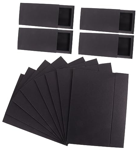 DEARMAMY 12 Stück Kraftpapier Schubladenboxen 14x7x3cm Faltbare Papierschachteln Schwarze Papierbehälter Für Schmuck Süßigkeiten Selbstgemacht Verpackung Geschenkverpackung
