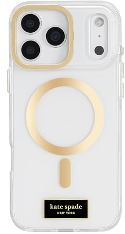 Kate Spade New York iPhone 17 Pro Max Case with Camera Stand - Compatible with MagSafe - Designer Phone Case - Icon Clear | Compatible with MagSafe - Lightweight Designer Case for iPhone 17 Pro Max - Stylish Phone Case with 12ft Drop Protection