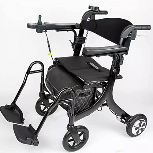 Andador eléctrico plegable con batería de litio, andador ligero y scooter de movilidad para personas mayores, ayuda plegable para sillas de ruedas