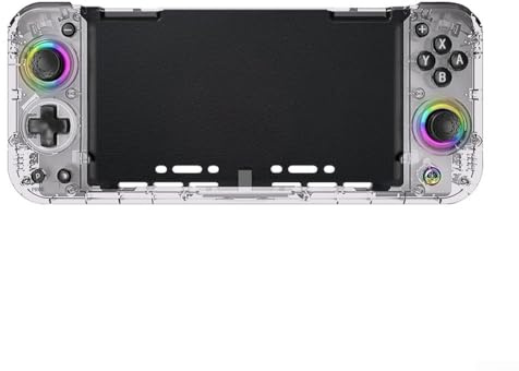 Controller wireless Pro compatibile con Nintendo Switch, design ergonomico, luci RGB regolabili e funzioni avanzate di controllo del movimento (bianco trasparente)