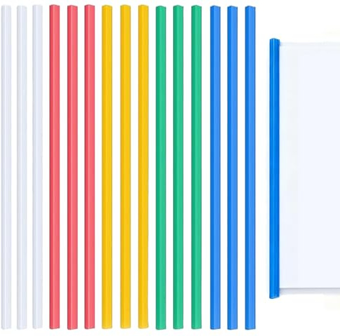 15 Pcs Book Binder,Slide Binders A4 Colorful Plastic Paper Binder Spine Bar
