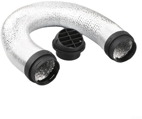 Tubo flessibile in alluminio per riscaldatore diesel da 75 mm, per sistema di riscaldamento a parcheggio Eberspacher 5KW 8KW con uscita dell'aria regolabile