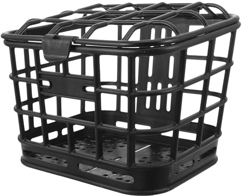 CALLARON Cesta Delantera para Bicicleta y Scooter Negra de Plástico Resistente, Contenedor Frontal para Ciclismo Adulto, Cesta Multifunción para Manillar, Adecuado para Almacenamiento
