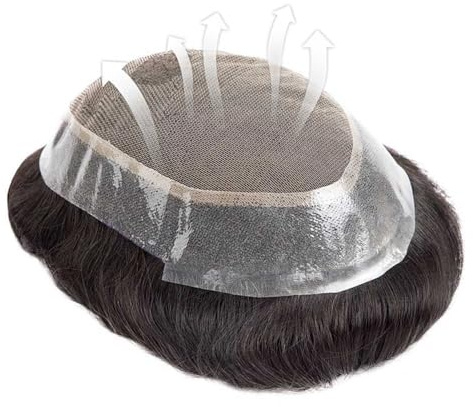 Toupee homme Prothèse capillaire for hommes Système de cheveux en dentelle française Toupet for Postiche humains Remy Poly Around Remplacement respirante for Prothèses capillaires(Off Black,6x9)