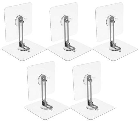 SKISUNO Kit de Anclaje de Seguridad Correas de Acrílico y Acero Inoxidable, 5 Juegos para Proteger Bebés para Muebles sin Taladro en Armarios y Tocadores