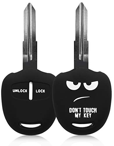 kwmobile Autoschlüssel Hülle kompatibel mit Mitsubishi 2-Tasten Autoschlüssel Hülle - Schlüsselhülle Don't Touch My Key Weiß Schwarz