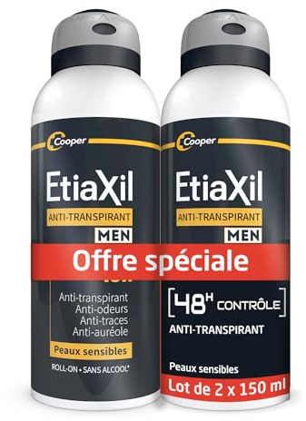 Cooper etiaxil déodorant men anti-transpirant contrôle 48h 2x150ml