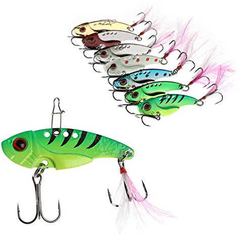 WANBY Bewährte Explosiv Farbe Spezieller Spinnerlöffel Swimbait Vibrierende Jiggen Süßwasser Salzwasser Angelköder mit Haken Angelgerät für Forellenbarschlachs