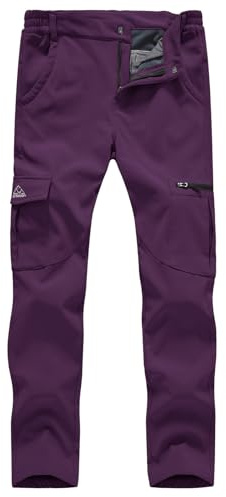 donhobo Damen Outdoorhose Wanderhose wasserdichte Softshellhose Winddicht Warm Fleece Gefüttert Herbst Winter Trekkinghose Funktionshose