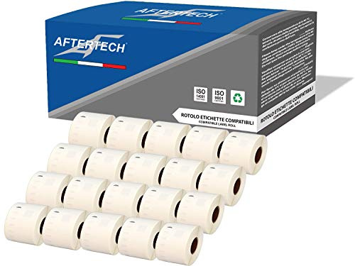 Aftertech 20x 99015 54x70mm Rollen kompatible Klebeetiketten (320 Etiketten/Rolle = 6400 insgesamt) für Dymo LabelWriter Seiko SLP Etikettendrucker S0722440 20x99015