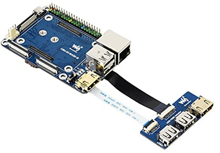 CM4-IO-BASE-B + USB HDMI Adapter, for Raspberry Pi Compute Module 4 More USB and HDMI Connectors Via FFC