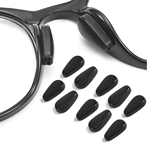 Silikon Nasenpad Antirutsch Klebend Pad,3.2mm für Brillen und Sonnenbrillen, Rutschfeste Selbstklebende Nasenpads,Schwarz,5 Paare