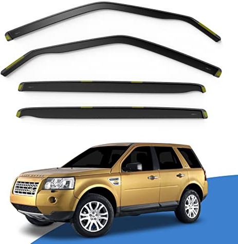 EdgeVisors Wind Deflectors for Land Rover Freelander MK2 5 Door SUV 4pc | 4pc Set, In-Channel Rain Guards & Accessories