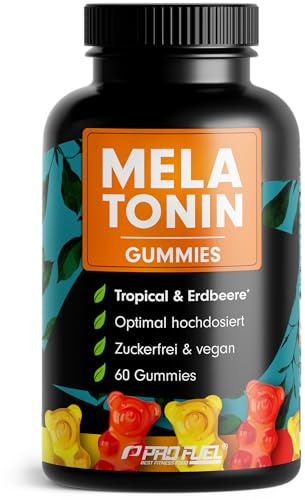 Melatonin Gummies 60x mit 0,5 mg bioaktivem Melatonin - leckerer Früchte-Mix-Geschmack - Optimal hochdosiert - Gummibärchen - Zuckerfrei, laborgeprüft & 100% vegan - Made in Germany