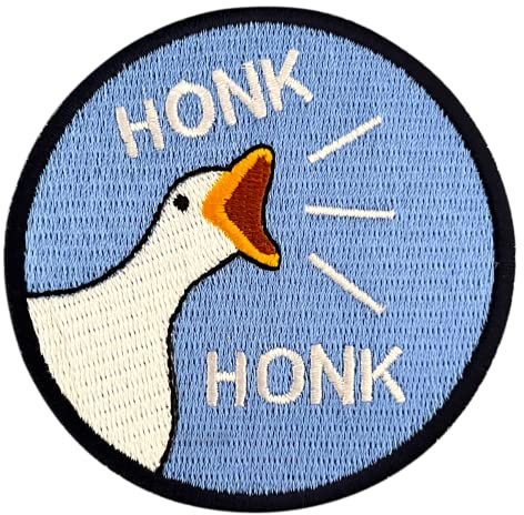 Urbanski Patch Honk Honk kreischende Gans angry Goose zum Aufbügeln 7,3 x 7,3 cm | Aufnäher Applikation Bügelbild