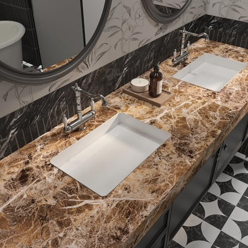 JSEVEM 40CM×3M Braun Weiß Marmor Tapete Selbstklebend Braune Marmortapete Klebefolie Steinoptik Selbstklebende Klebetapete Marmoroptik Wasserfest Möbelaufkleber Granit Tapeten Küche Bad Wandtapete