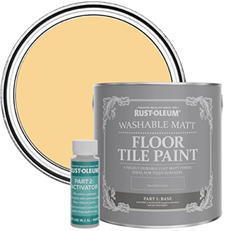 Rust-Oleum Yellow Washable Matt Floor Tile Paint - Mustard 2.5L