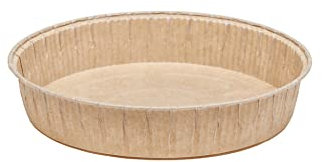 Ecopack stampi rotondi carta monouso per crostate, torte e quiche in carta antiaderente, adatti al forno max a 220°C, misure cm 16x3, color naturale, 4 pezzi