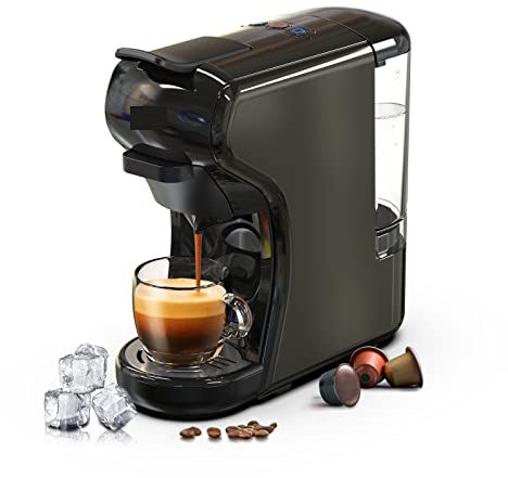 DieffematicKF Coffee Machines Coffee Machine Bar Multiple Capsule Espresso Cafetera, Coffee Maker Milk (Color : Schwarz, Size : UK)