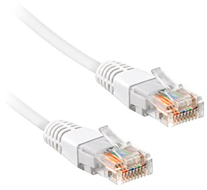 Ekon cavo da rete, cavo LAN, categoria 5, 15m, connettori RJ45, ethernet, per PC, telefono fisso, laptop, modem, MacBook