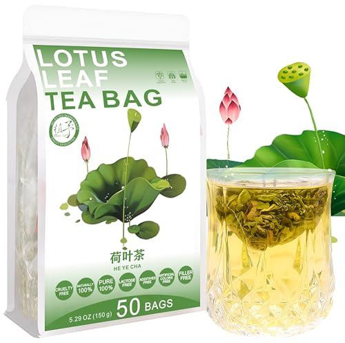 Plant Gift Lotus Leaf Tea Bag 5.29oz (3g*50bags) Feuille de lotus, Chine pure et naturelle, mélange de thé de santé, mélange de thé de fleur 150g 荷叶茶