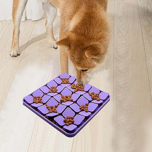 Femont Silikon-Schnüffelmatte für kleine Hunde, Welpen, Katzen, langsames Fressen, Leckmatte für trockenes Nassfutter für Haustier-Training, fördert natürliche Futtersuche, lindert Stress