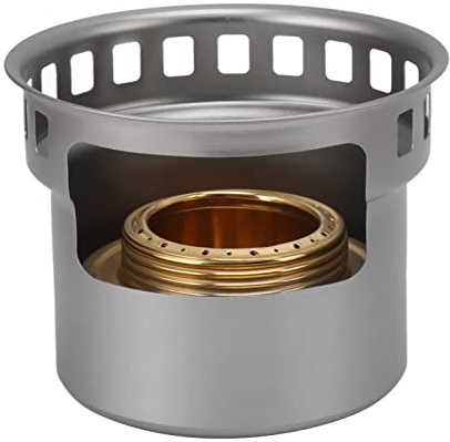 Estufa de Alcohol, Mini Estufa de Alcohol para Mochileros, Diseño Dividido Portátil, Estufa de Alcohol para Acampar, Quemador de Alcohol de Aleación de Aluminio, Estufa de (GREY)