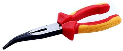 Alicates de punta de aguja doblada de 8 pulgadas Alicates de punta de aguja larga Alicates en ángulo multifunción mangos cómodos para trabajos de mantenimiento