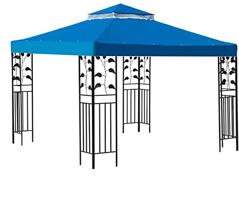 Pavillon Ersatzdach 3x3 Wasserdicht, Sonnenschutz Doppeldach Schutzhaube, Ersatzbezug Pavillonabdeckung 200g/m² (Farbe : Blau)