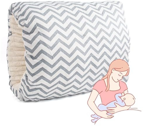 MUNSKT Kuscheliges Wiegenkissen aus weicher Baumwolle, gemütliches Armkissen für Baby, Still-Kopfstützkissen, Anti-Spucken, Stillen und Flaschenfütterung, Armkissen, Geschenk für Mütter (graue feine