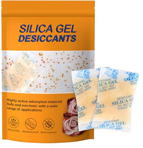 Sachet de Gel Silice Alimentaire 20g x 25 Anti Humidité Réutilisable avec Indicateur d'Humidité