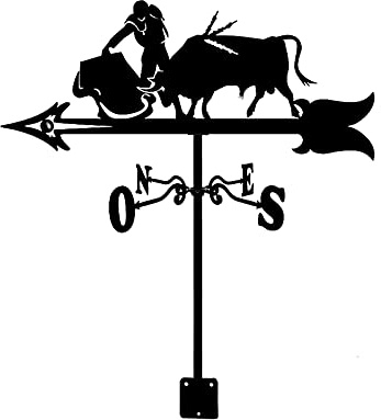 Indicador de Dirección Del Viento de la Veleta, Medición de la Veleta Resistente a la Corrosión de Acero Inoxidable, con Soporte de Instalación/Corrida de Toros