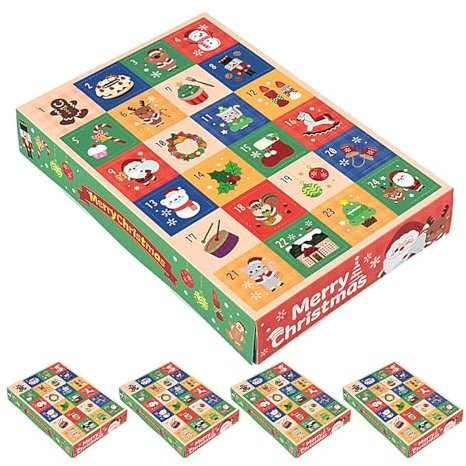 Empty Advent Calendar with Countdown, 5 Packs Empty Advent Calendar Boxes, Fillable Advent Calendar with Countdown, Design Your Own in Advent Calendar, Sweets, Toys Filling