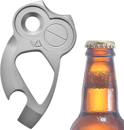 Apribottiglie,Apribottiglie creativo,Apribottiglie in titanio piccolo gufo apribottiglie - Portachiavi con apriscatole multifunzione portatile, ciondolo per birra