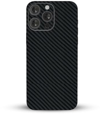 Carbon Fibre Vinyl Skin for iPhone 15 Pro Max – Premium 3M Decal for Back & Sides, Scratch Protection, Bubble-Free Application, Easy Application, Textured Finish, Made in UK (iPhone 15 Pro Max)