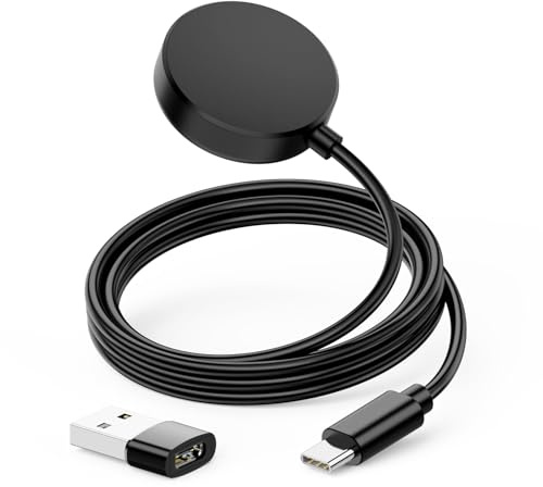 USB C Smartwatch Chargeur Cable pour Samsung Galaxy Watch 8, 8 Classic | 7/Ultra 2025/6, 6 Classic/5, 5 pro/Active 1/2 USB-C Câble Charger Montre pour Samsung avec Type-C à USB-A adaptateur 1 Mètre