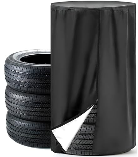 Funda Universal para neumáticos de Coche, Funda Protectora para neumáticos de Coche, Impermeable, Resistente al Polvo, Cubierta de neumáticos con Cremallera para 4 neumáticos