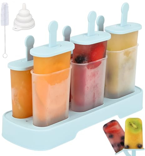 WMKGG Popsicles Molds Set, 6 PCS Ice Pop Mold,Homemade Ice Cream Mould with Sticks, Popsicle Maker(Blue)