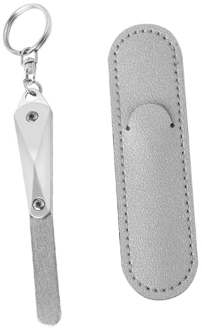 Happyyami Nagelfeile Werkzeug Doppelseitige mit Schutzhülle aus Edelstahl zum Formen und Glätten der Nägel Maniküre und Pediküre für Finger und Fußnägel