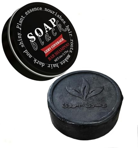 kumamart Black Soap Gray Hair Coverage Soap, Black Hair Shampoo Bar for Hair Darkening and Stronger, Grey Hair Reverse Bar Restore Healthy Hair Color