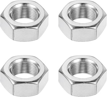 sourcing map Sechskantmuttern, M14 x 1 mm, 304 Edelstahl, metrisches Feingewinde, Sechskant-Sicherungsmuttern, 22 mm Breite, 11 mm Höhe, für Maschinen, Automobil, Industrie, 4 Stück