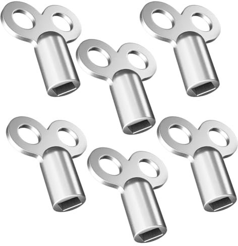 Set de Llaves de Purga Radiador, 6 Piezas Herramientas Ventilación Metal con Enchufe Cuadrado para Liberación de Aire Eficiente y Purga Calefacción en Espacios Reducidos