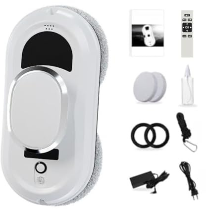 Osmo™ RoboClean Fensterputzroboter – Fensterreiniger mit Fernbedienung, automatische Reinigungsmodi, Sicherungsseil (Weiß)