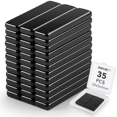 MIKEDE 35 Pack Neodymium Bar Magnets 20x5x2mm Black