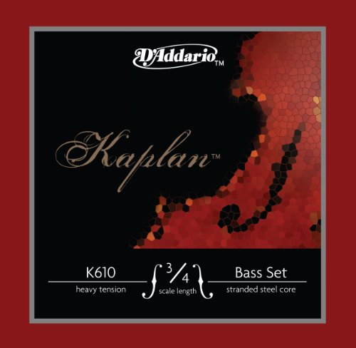 D'Addario Kaplan Bass-Saiten - Vollständiger Satz - K610 3/4H - Für Kontrabass, Kontrabass - 3/4 Skala, Hohe Spannung