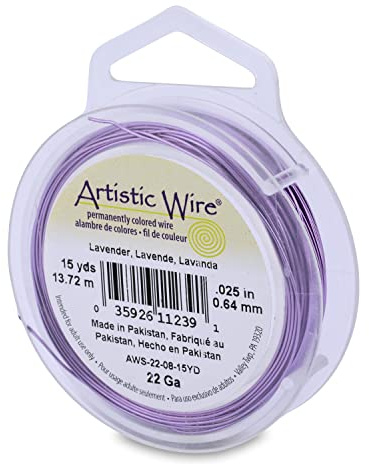 Artistic Wire, 22 Gauge Tarnish Resistant Colored Copper Craft Jewelry Wrapping Wire, Lavender, 15 yd